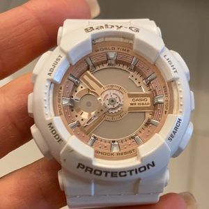 Baby G Watch - white / rose gold - women